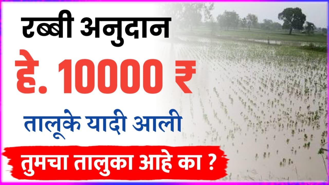 हेक्टरी ₹10,000 रब्बी अनुदान